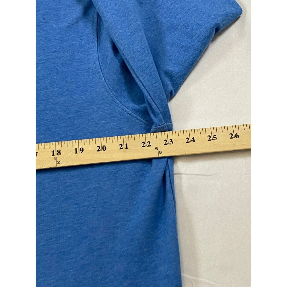 Johnnie-O Mens‎ Large Blue Heathered Cotton Modal Quarter Zip Pullover Sweater